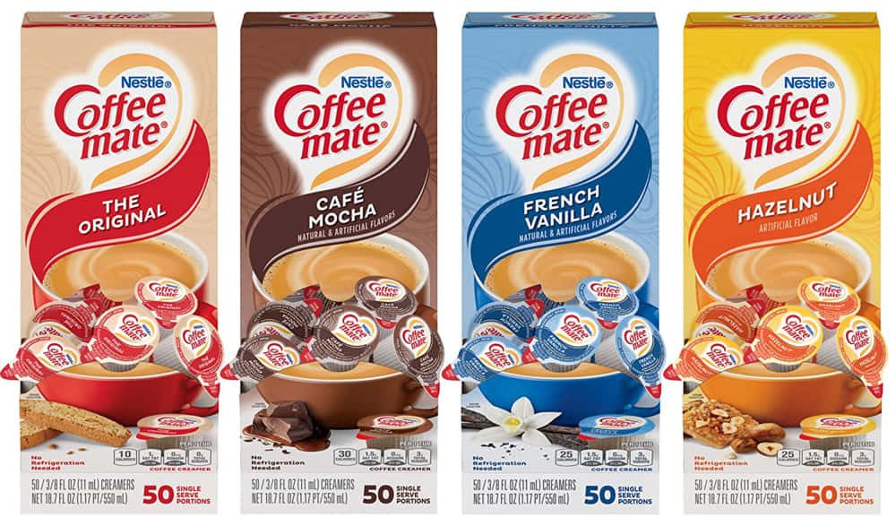 Liquid coffee creamer with different flavors