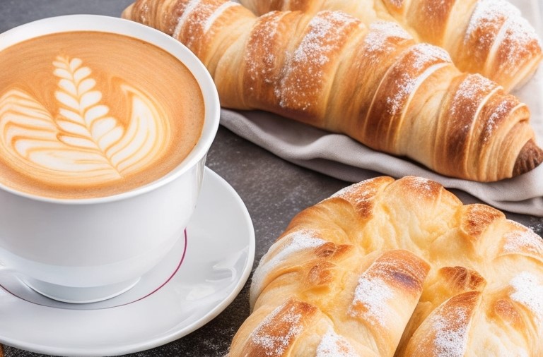 Pairing Spanish latte with buttery croissants